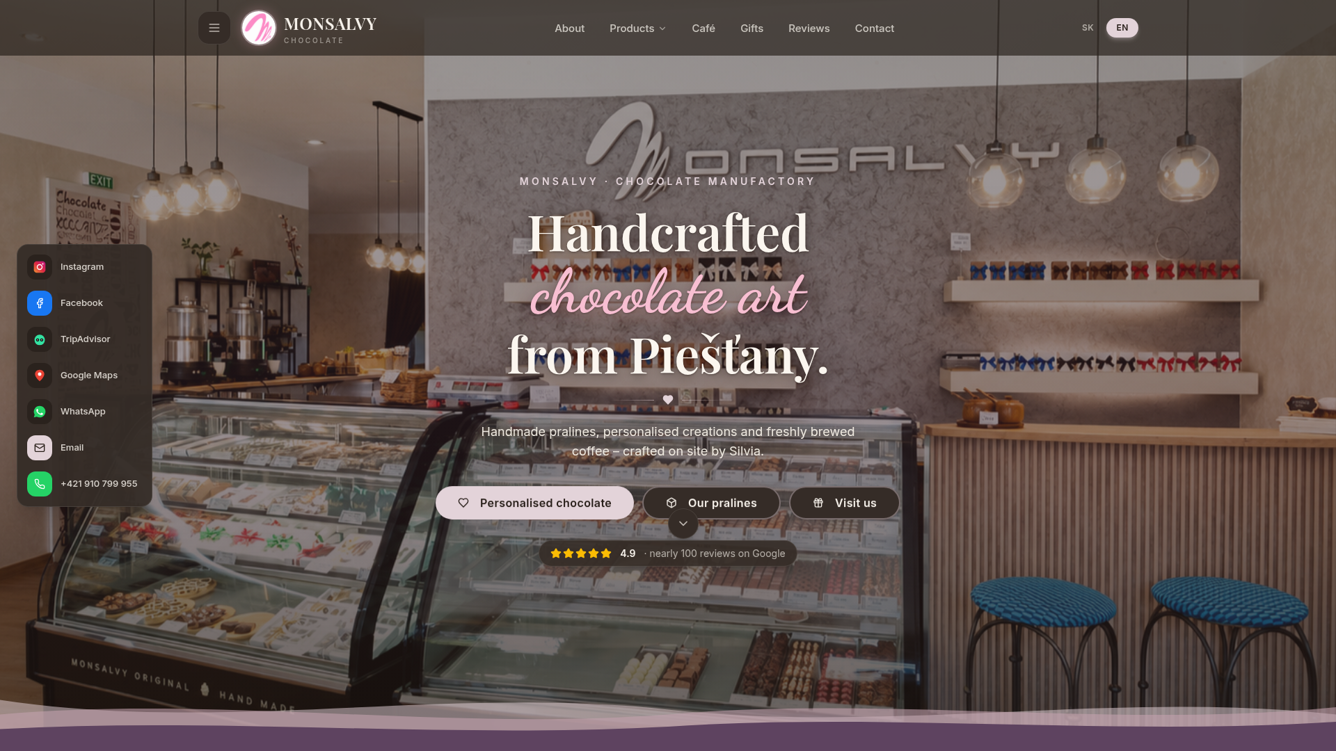 Monsalvy Chocolate – Website Hero